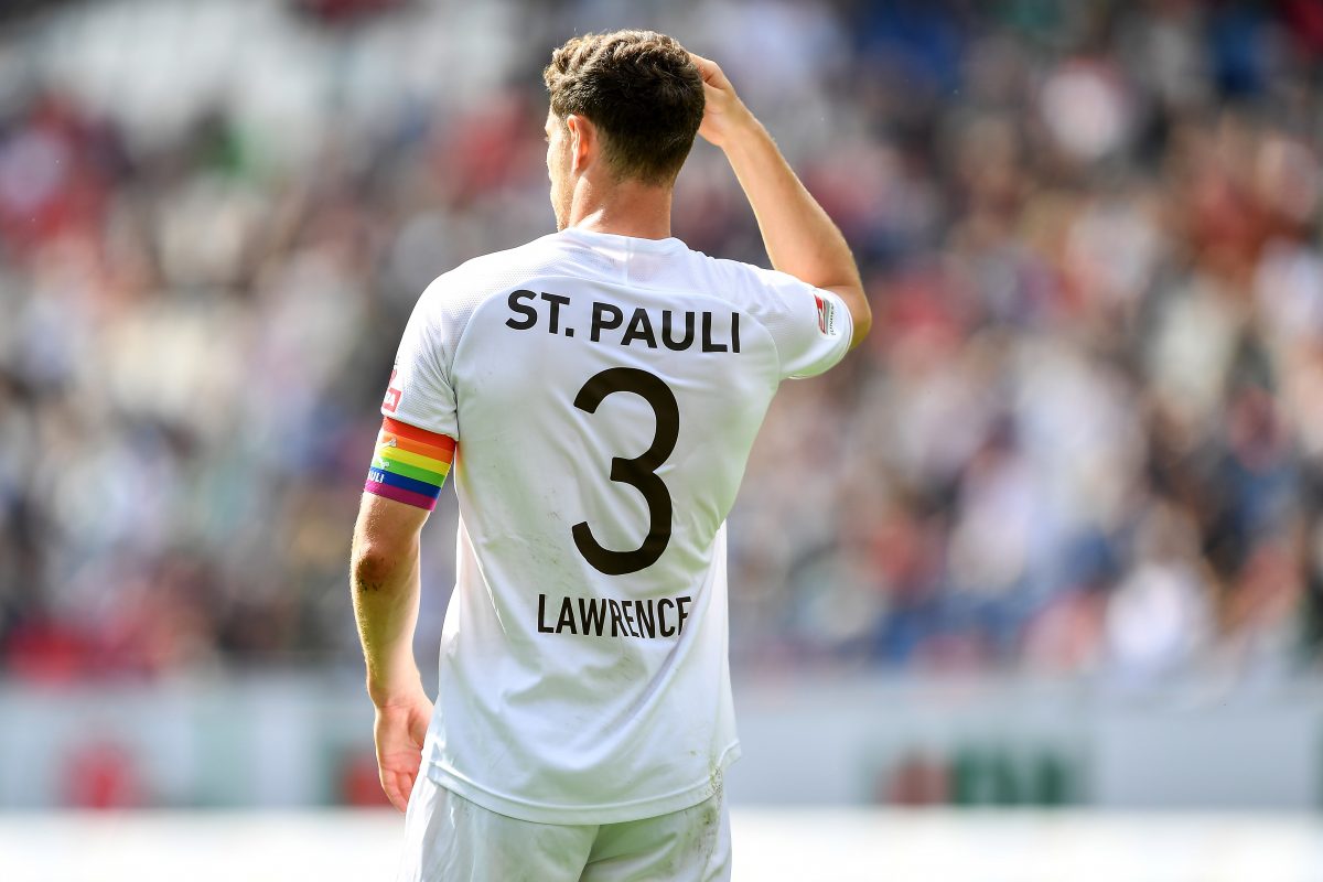 HANNOVER, GERMANY - SEPTEMBER 11: James Lawrence of Hamburg during the Second Bundesliga match between Hannover 96 and FC St. Pauli at HDI-Arena on September 11, 2021 in Hanover, Germany.