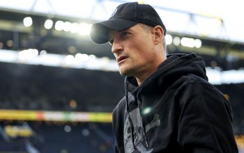 DORTMUND, GERMANY - JANUARY 17: Head coach Alexander Blessin of FC St. Pauli is seen prior to dthe Bundesliga match between Borussia Dortmund and FC St. Pauli at Signal Iduna Park on January 17, 2026 in Dortmund, Germany. (Photo by Christof Koepsel/Getty Images)