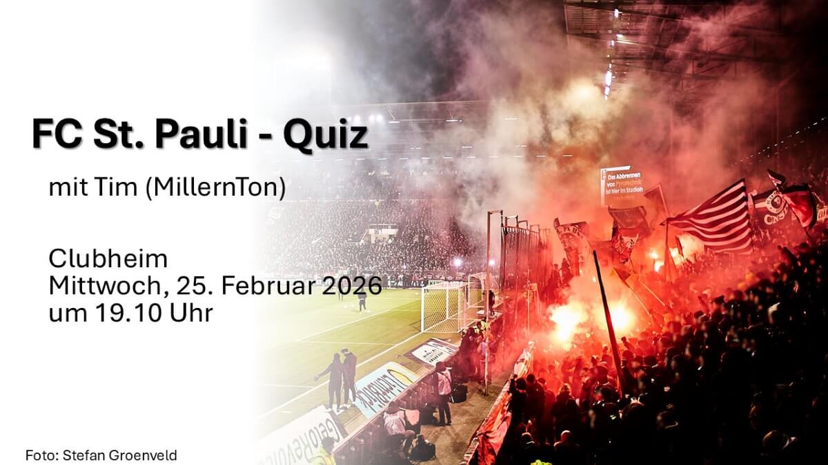 FC St. Pauli-Quiz im Clubheim, 25. Februar 2026, 19.10 Uhr