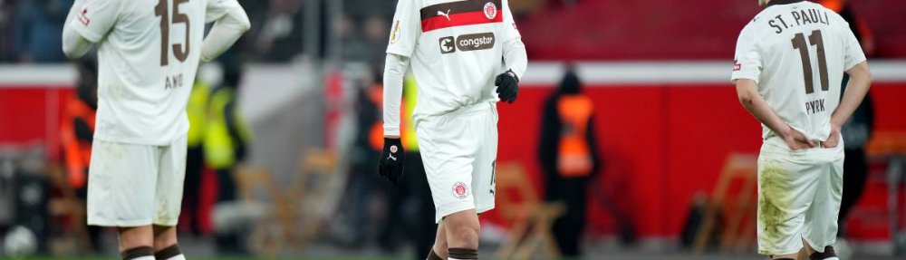 LEVERKUSEN, GERMANY - FEBRUARY 03: Taichi Hara of FC St. Pauli looks dejected following the team's defeat during the DFB Cup Quarter Final match between Bayer 04 Leverkusen and FC St. Pauli at BayArena on February 03, 2026 in Leverkusen, Germany. (Photo by Pau Barrena/Getty Images)