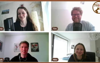Das MillernTon-Redaktionsteam im April 2026 - Nike, Nina, Maik, Tim